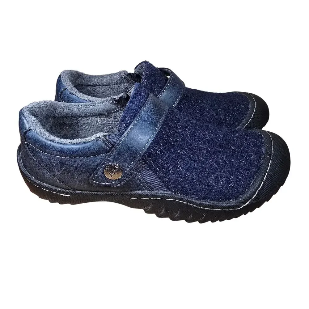 JSport JBU Women's Blair Fur Winter Slip On Shoes Blue 6.5 Vegan Uppers